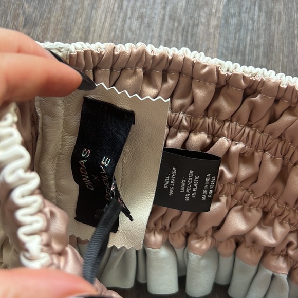 Aryn Leather Crop Top in Ivory - Picture 4 of 5